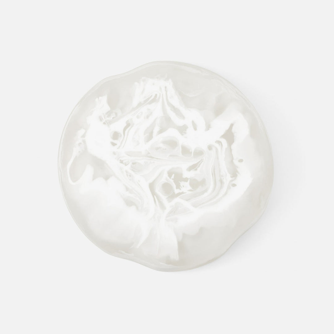 Beatrix White Swirled Serving Bowls Resin Set/2