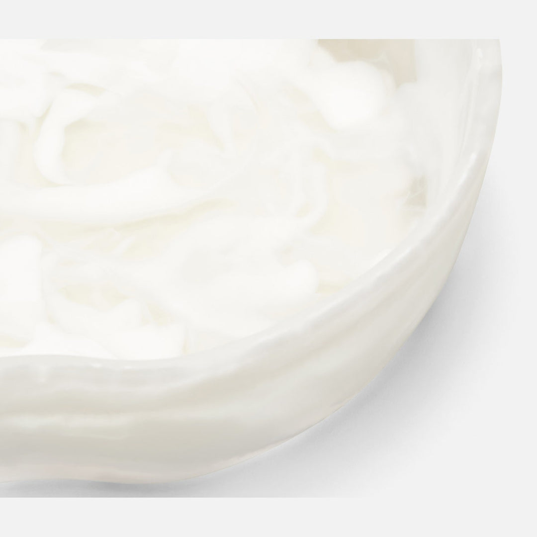Beatrix White Swirled Serving Bowls Resin Set/2