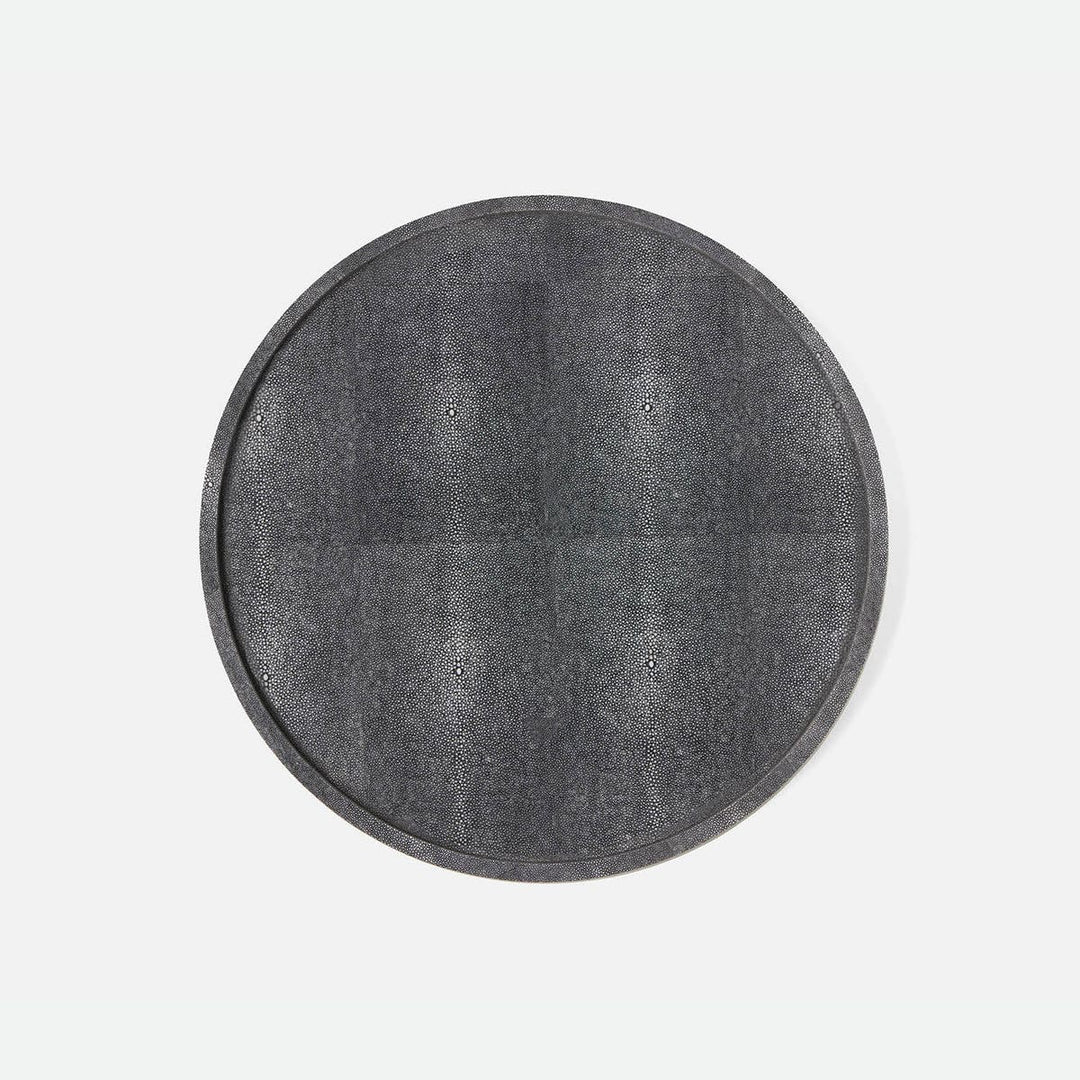 Calvin Cool Gray Lazy Susan Realistic Faux Shagreen 18"D