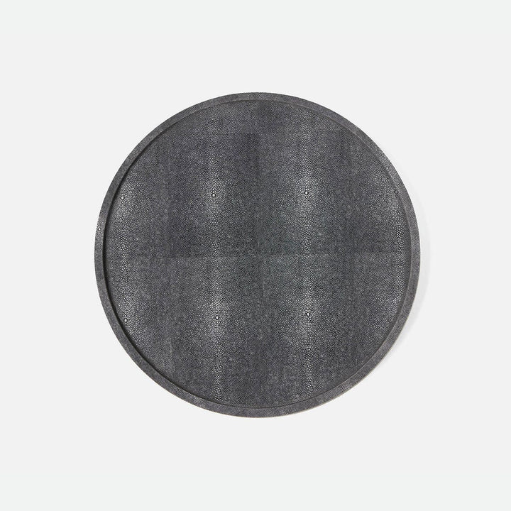 Calvin Cool Gray Lazy Susan Realistic Faux Shagreen 18"D