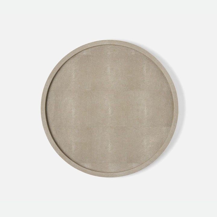 Calvin Sand Lazy Susan Realistic Faux Shagreen 18"D