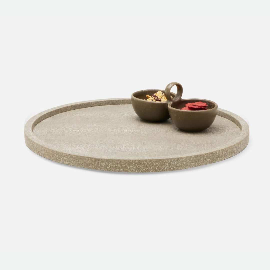 Calvin Sand Lazy Susan Realistic Faux Shagreen 18"D