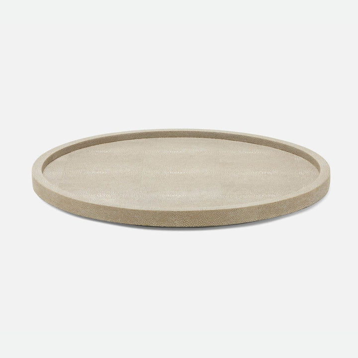 Calvin Sand Lazy Susan Realistic Faux Shagreen 18"D