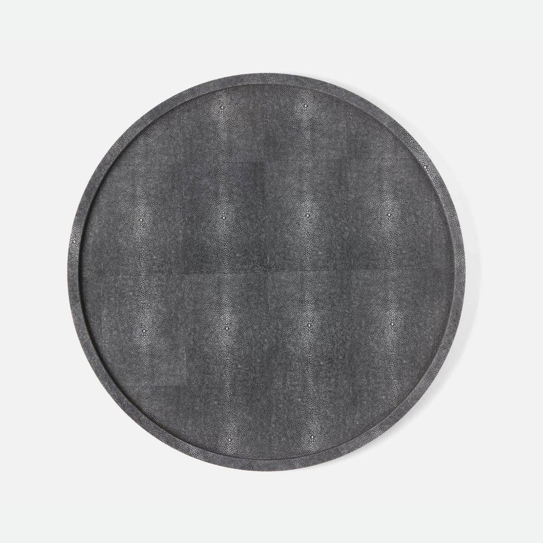 Calvin Cool Gray Lazy Susan Realistic Faux Shagreen 24"D