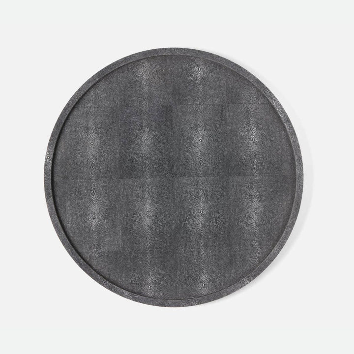 Calvin Cool Gray Lazy Susan Realistic Faux Shagreen 24"D