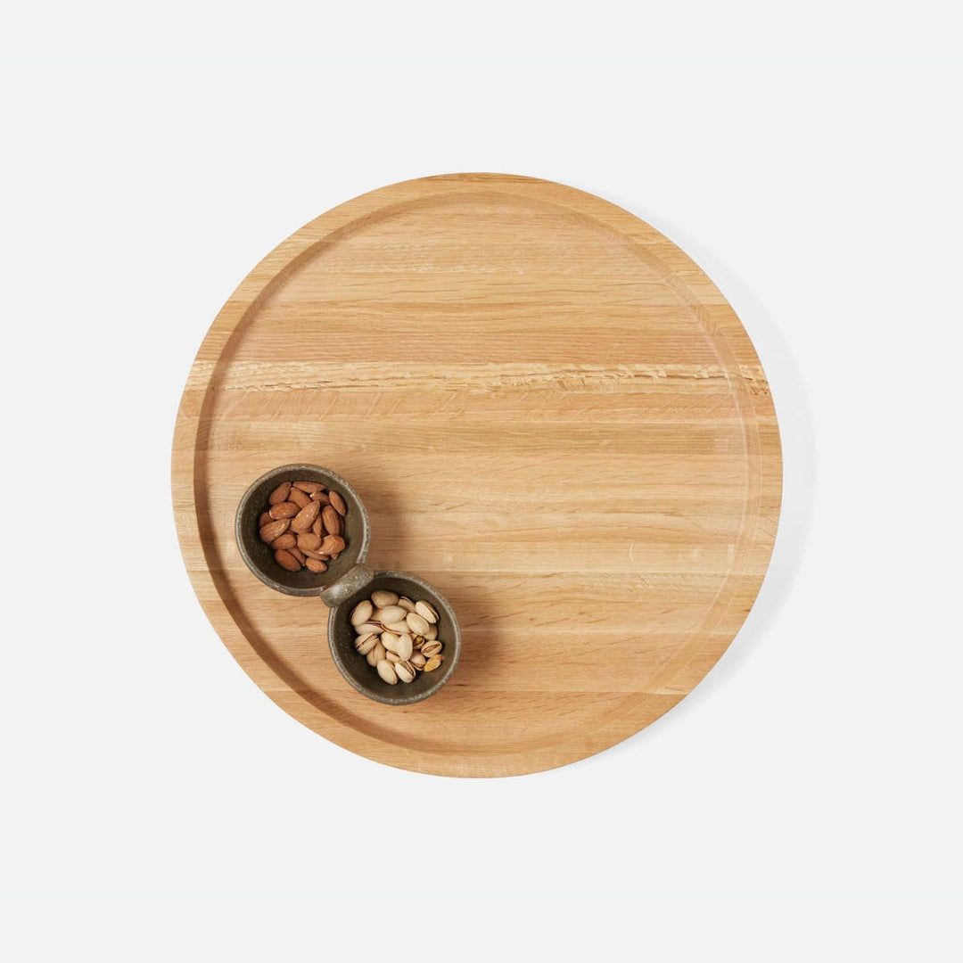 David Natural Oak Wood Lazy Susan 18"D
