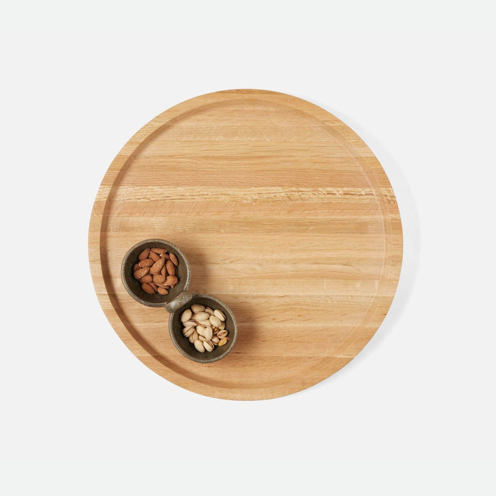 David Natural Oak Wood Lazy Susan 18"D
