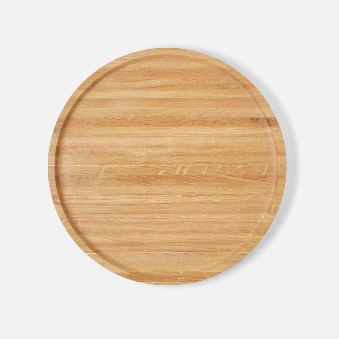 David Natural Oak Wood Lazy Susan 24"D
