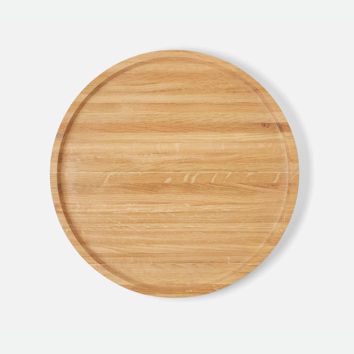 David Natural Oak Wood Lazy Susan 24"D