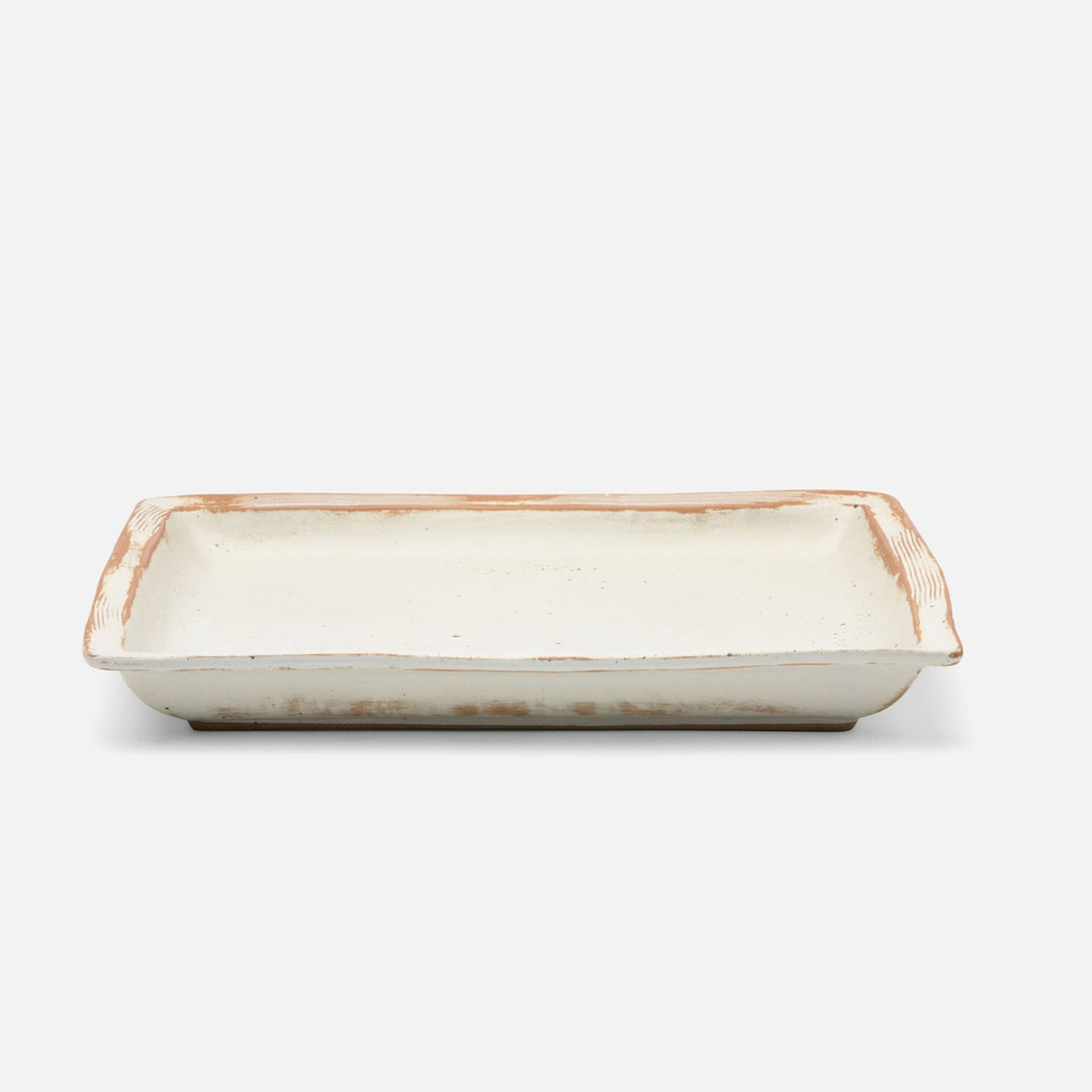 Dawson Large Rustic White Square Serving Platter Pack/2