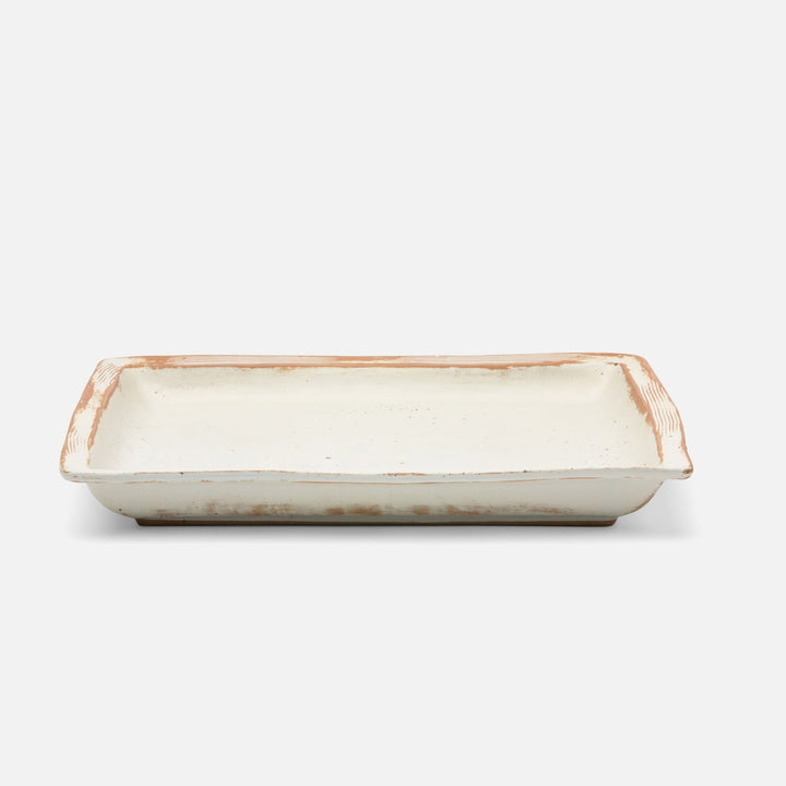 Dawson Large Rustic White Square Serving Platter Pack/2