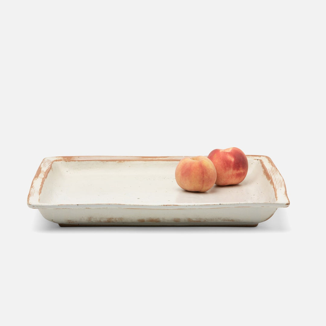 Dawson Large Rustic White Square Serving Platter Pack/2