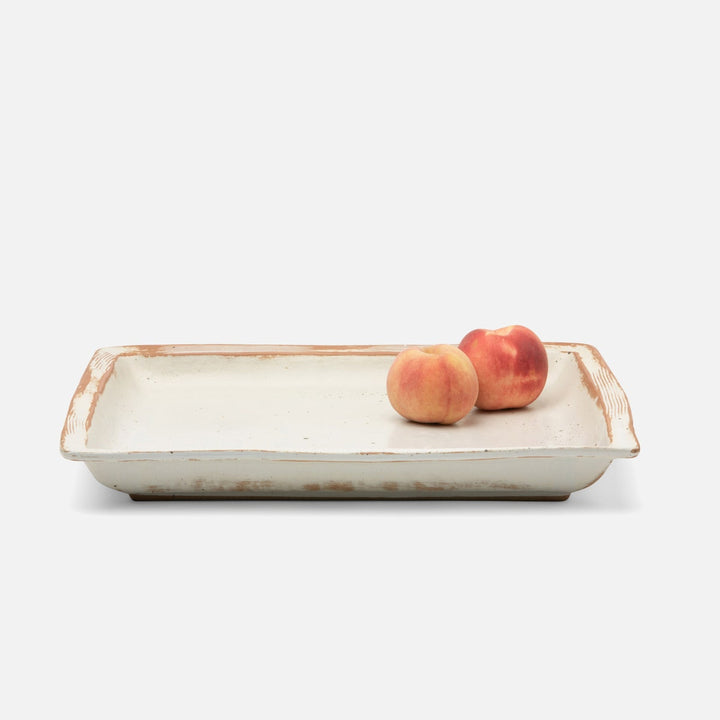 Dawson Large Rustic White Square Serving Platter Pack/2