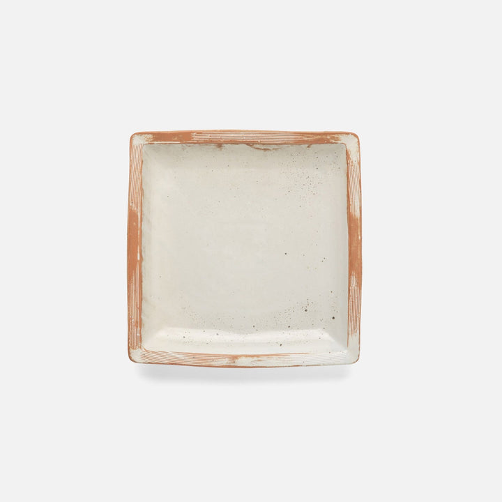 Dawson Medium Rustic White Square Serving Platter Pack/2