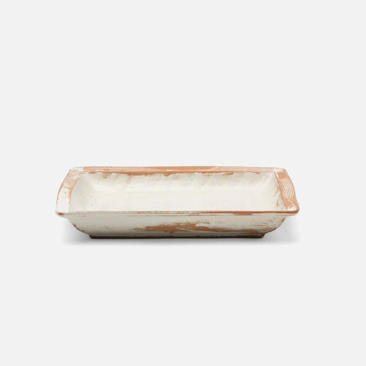 Dawson Medium Rustic White Square Serving Platter Pack/2