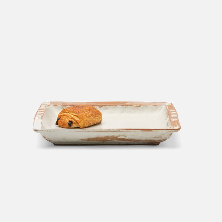 Dawson Medium Rustic White Square Serving Platter Pack/2