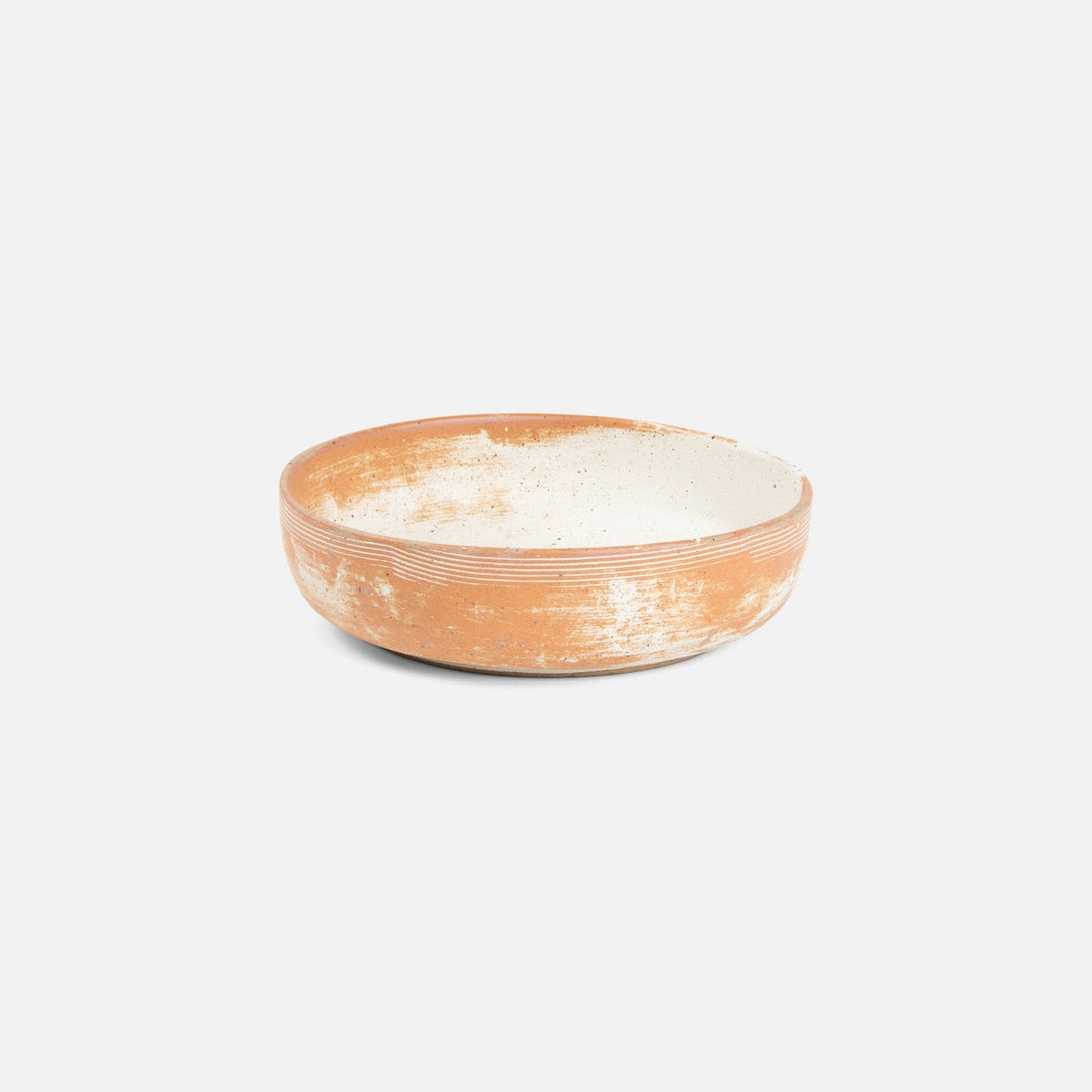 Dawson Small Rustic White Round Serving Bowl Pack/2