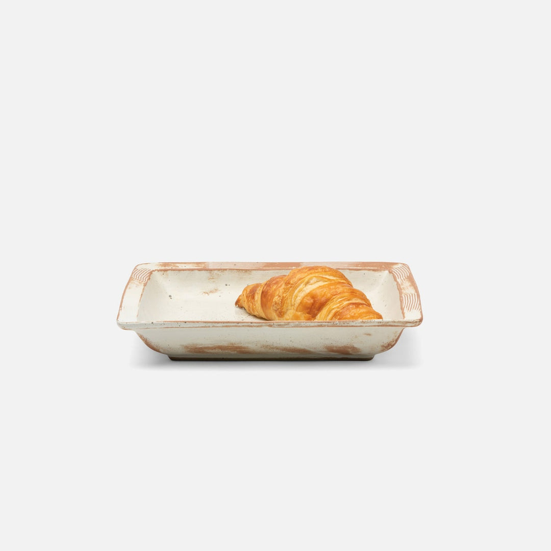 Dawson Small Rustic White Square Serving Platter Pack/2
