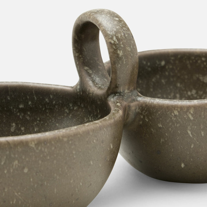 Desmond Gray Salt Glaze Snack Bowl Stoneware Double Pack/2