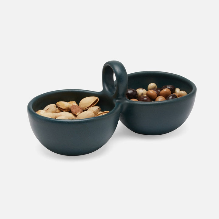 Desmond Midnight Teal Snack Bowl Stoneware Double Pack/2