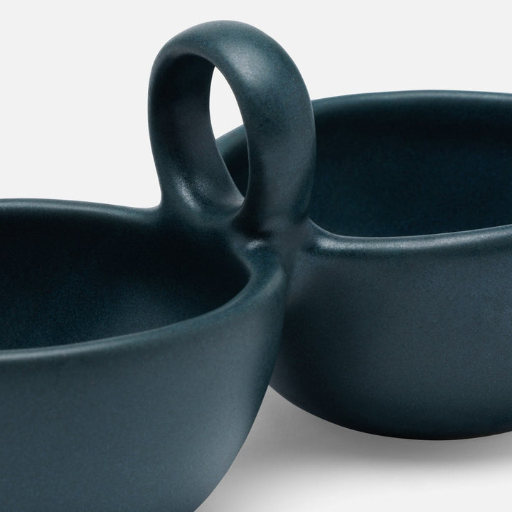 Desmond Midnight Teal Snack Bowl Stoneware Double Pack/2