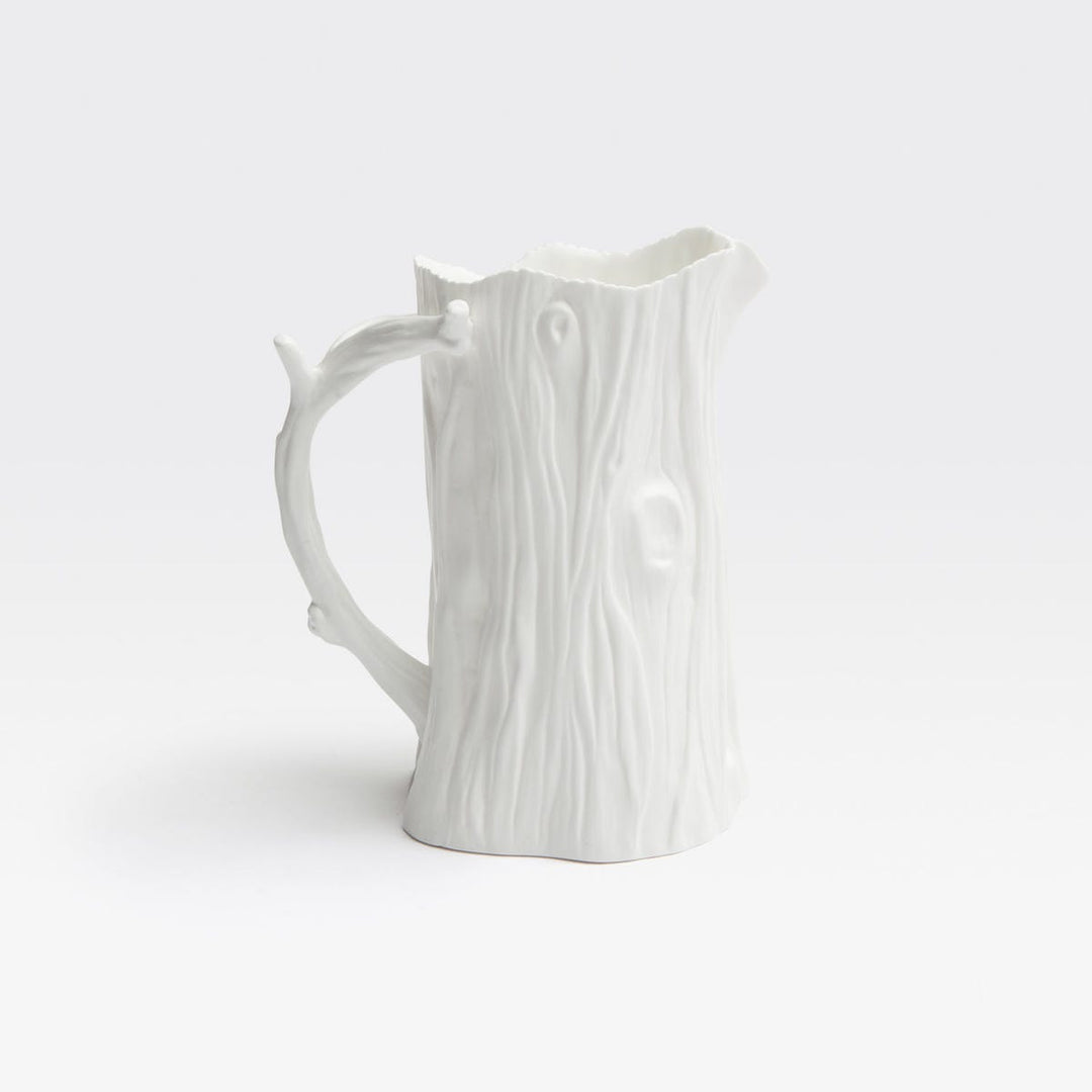 Emilie White Large Pitcher Faux Bois