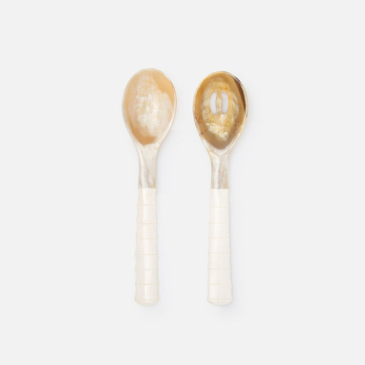 Halette Natural/Natural Serving Set 2-Piece Set: Serving Spoon Slotted Spoon