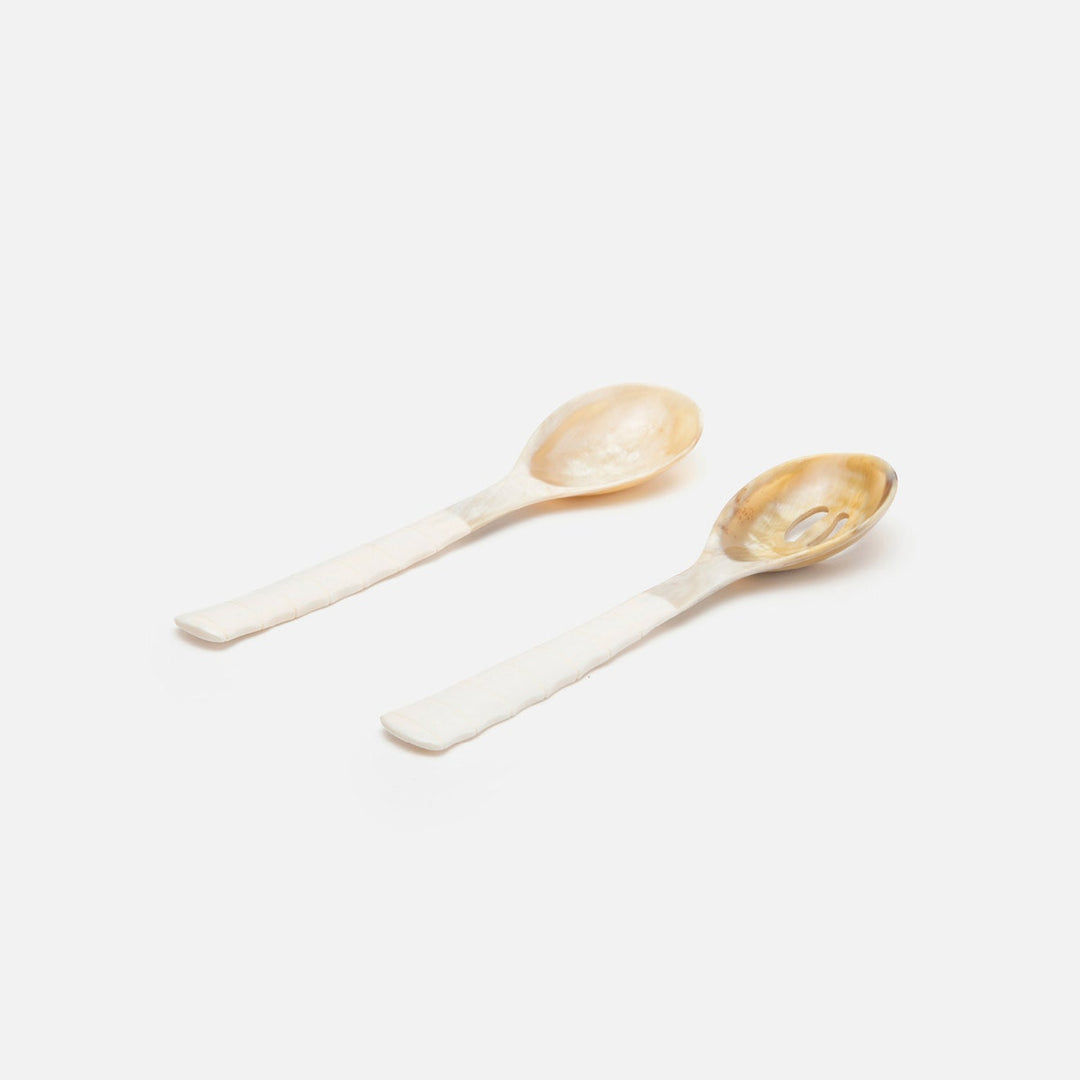 Halette Natural/Natural Serving Set 2-Piece Set: Serving Spoon Slotted Spoon