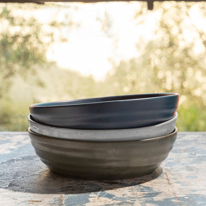 Hayes Gray Salt Glaze Serving Bowl Pack/2