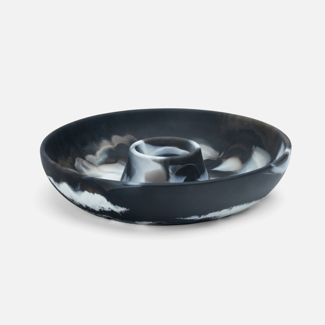 Hugo Black Swirled Chip And Dip Bowl Resin