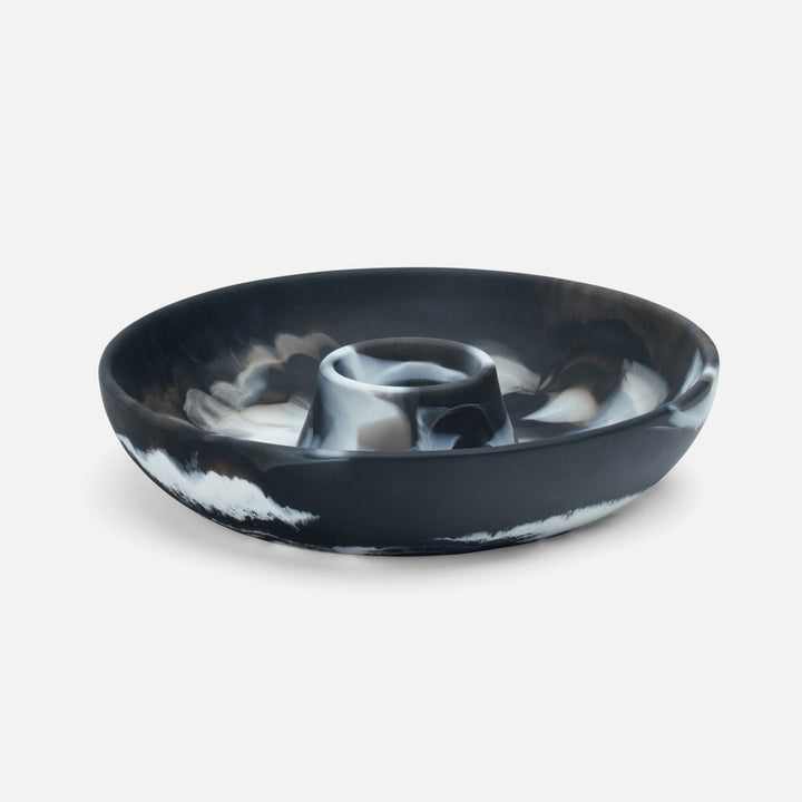 Hugo Black Swirled Chip And Dip Bowl Resin