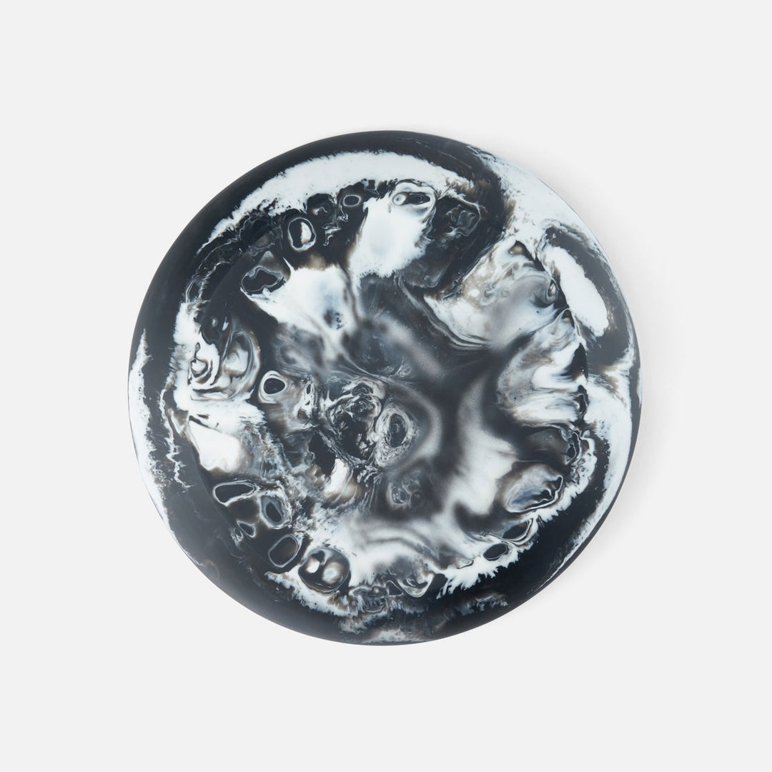 Hugo Black Swirled Chip And Dip Bowl Resin