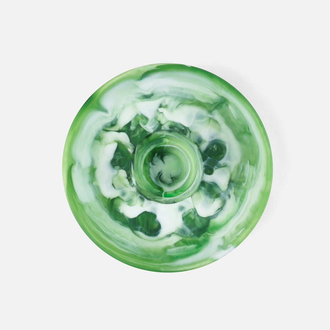 Hugo Green Swirled Chip And Dip Bowl Resin