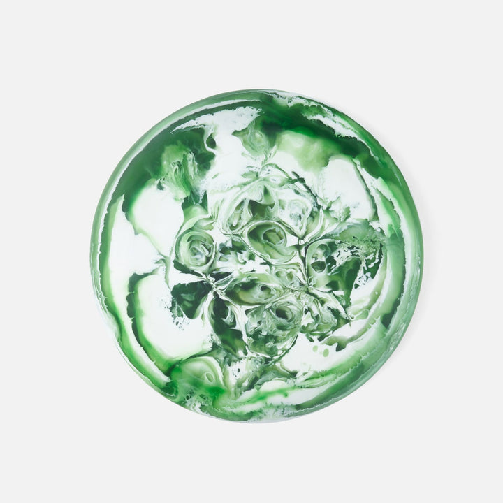Hugo Green Swirled Chip And Dip Bowl Resin