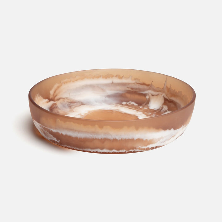 Hugo Brown Swirled Serving Bowl Resin Large