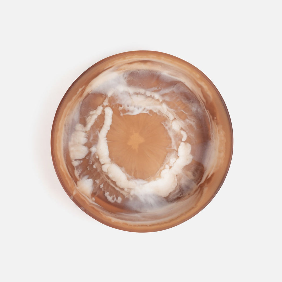 Hugo Brown Swirled Serving Bowl Resin Large