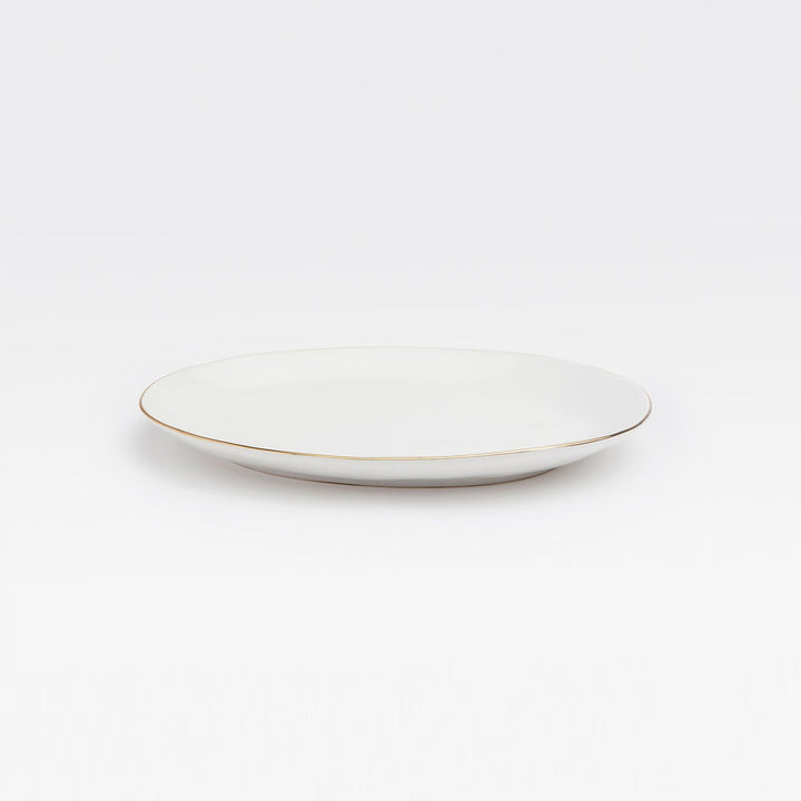 Julianna White Small Platter With Gold Trim