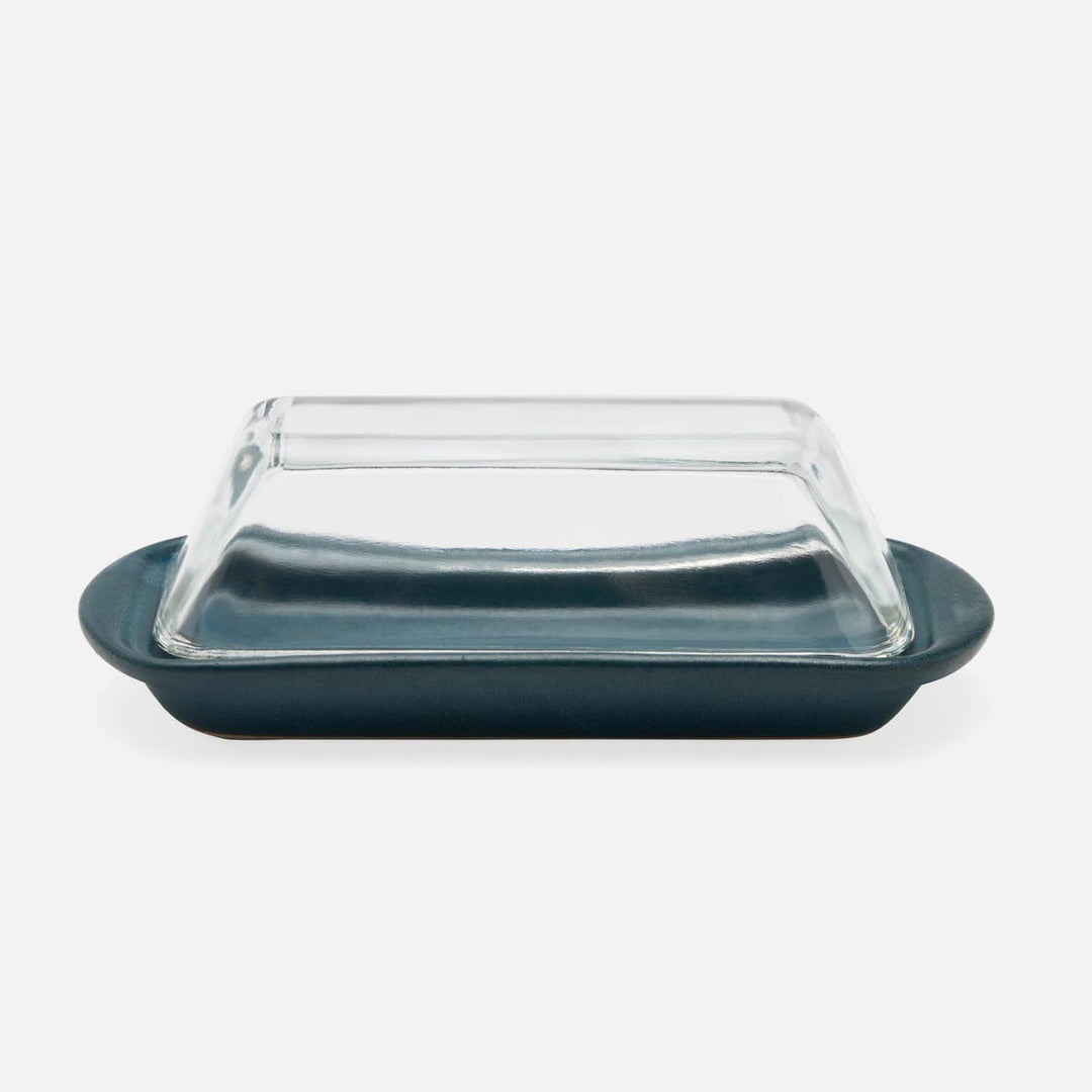 Lessie Midnight Teal Rectangular Butter Dish