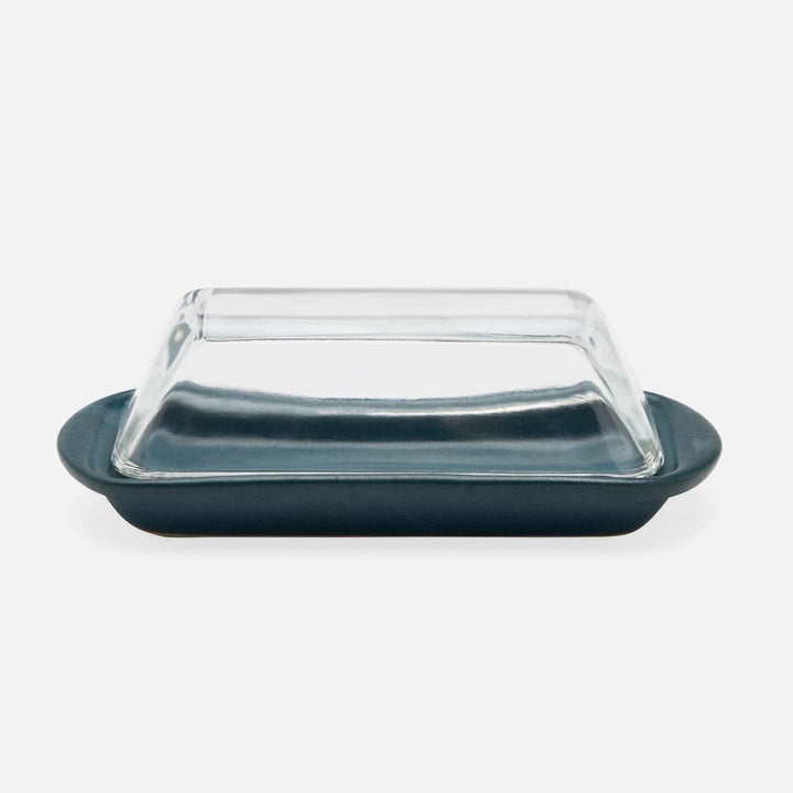 Lessie Midnight Teal Rectangular Butter Dish
