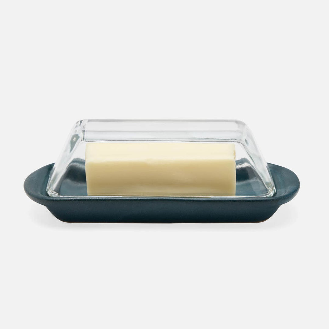 Lessie Midnight Teal Rectangular Butter Dish