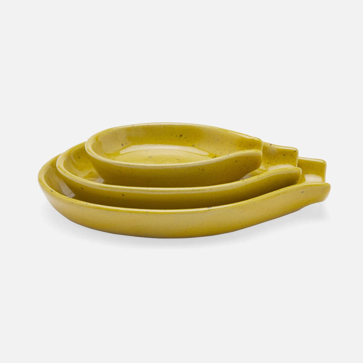 Marcus Chartreuse Salt Glaze Spoon Rest Stoneware Set/3