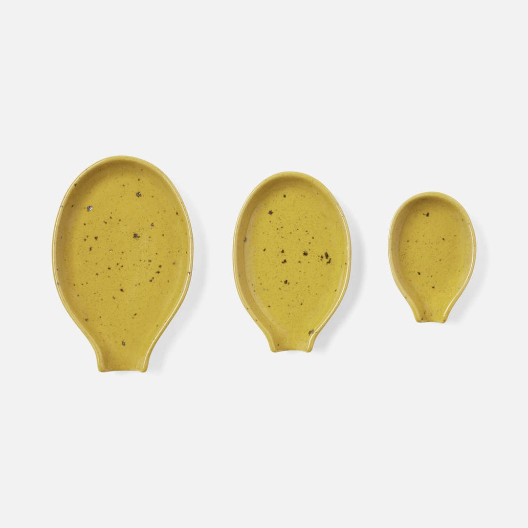 Marcus Chartreuse Salt Glaze Spoon Rest Stoneware Set/3
