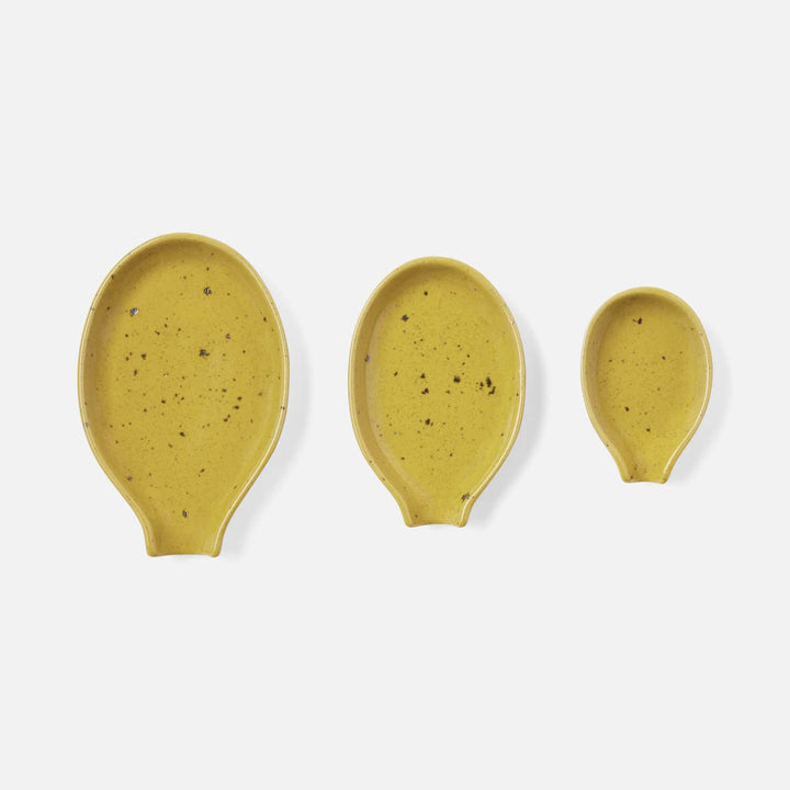 Marcus Chartreuse Salt Glaze Spoon Rest Stoneware Set/3