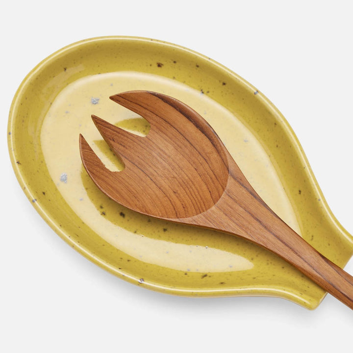 Marcus Chartreuse Salt Glaze Spoon Rest Stoneware Set/3