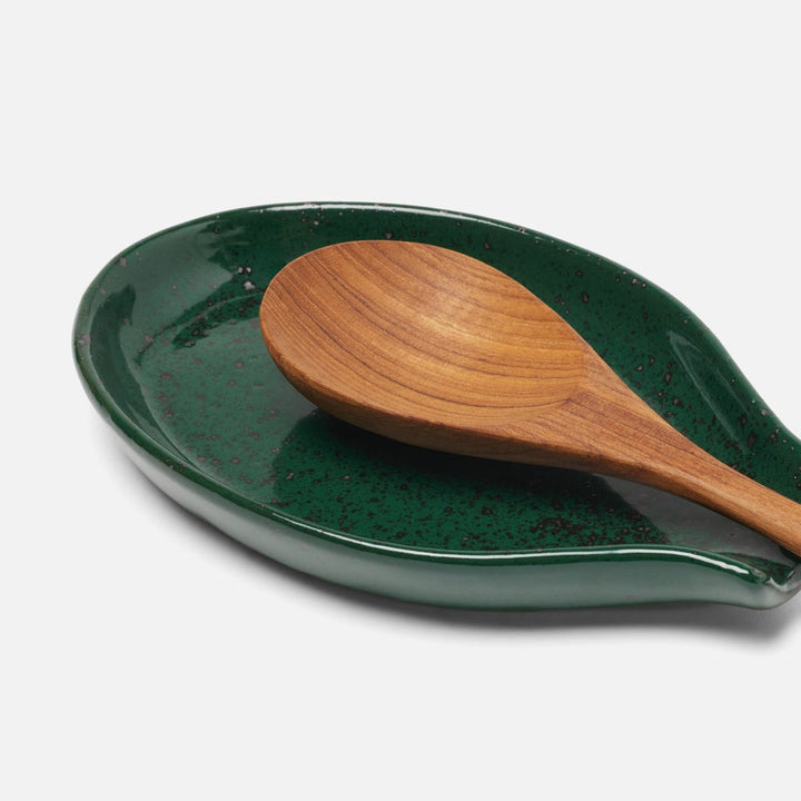 Marcus Dark Green Salt Glaze Spoon Rest Stoneware Set/3