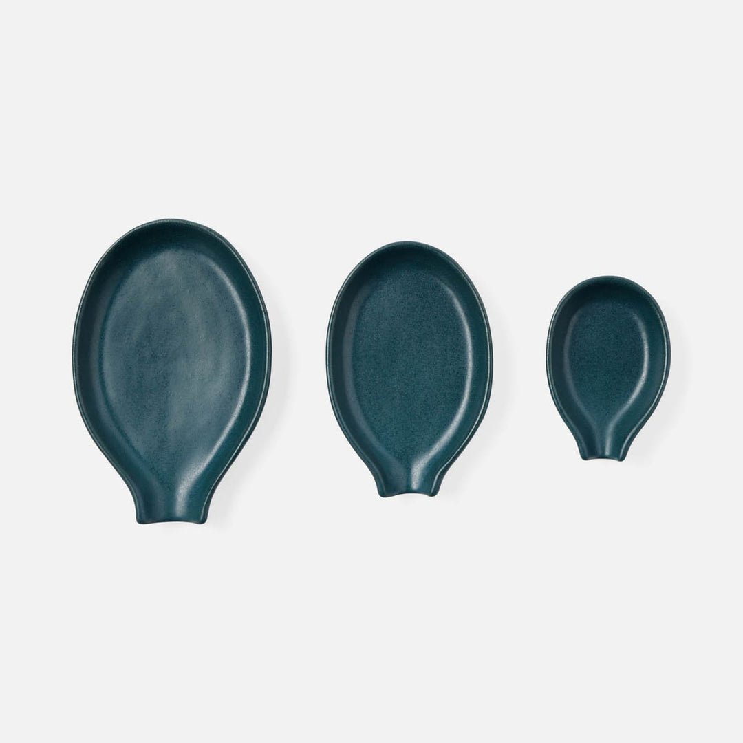 Marcus Midnight Teal Spoon Rest Stoneware Set/3