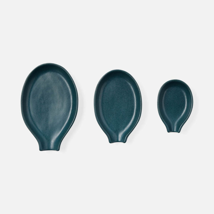 Marcus Midnight Teal Spoon Rest Stoneware Set/3