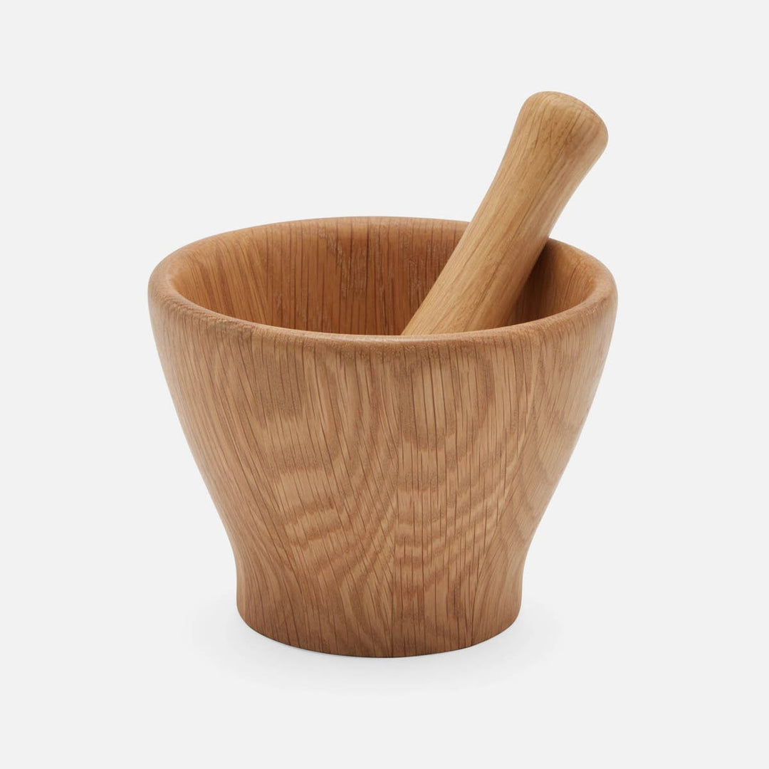 Tashi Natural Mortar And Pestle Oak Set Of 2