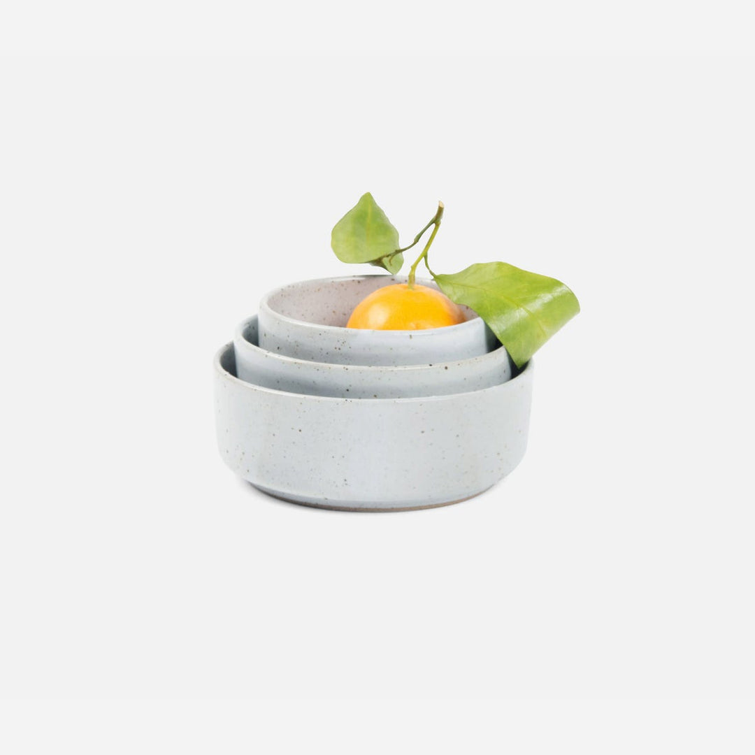 Marcus White Salt Glaze Nesting Bowl Stoneware Small Set/3