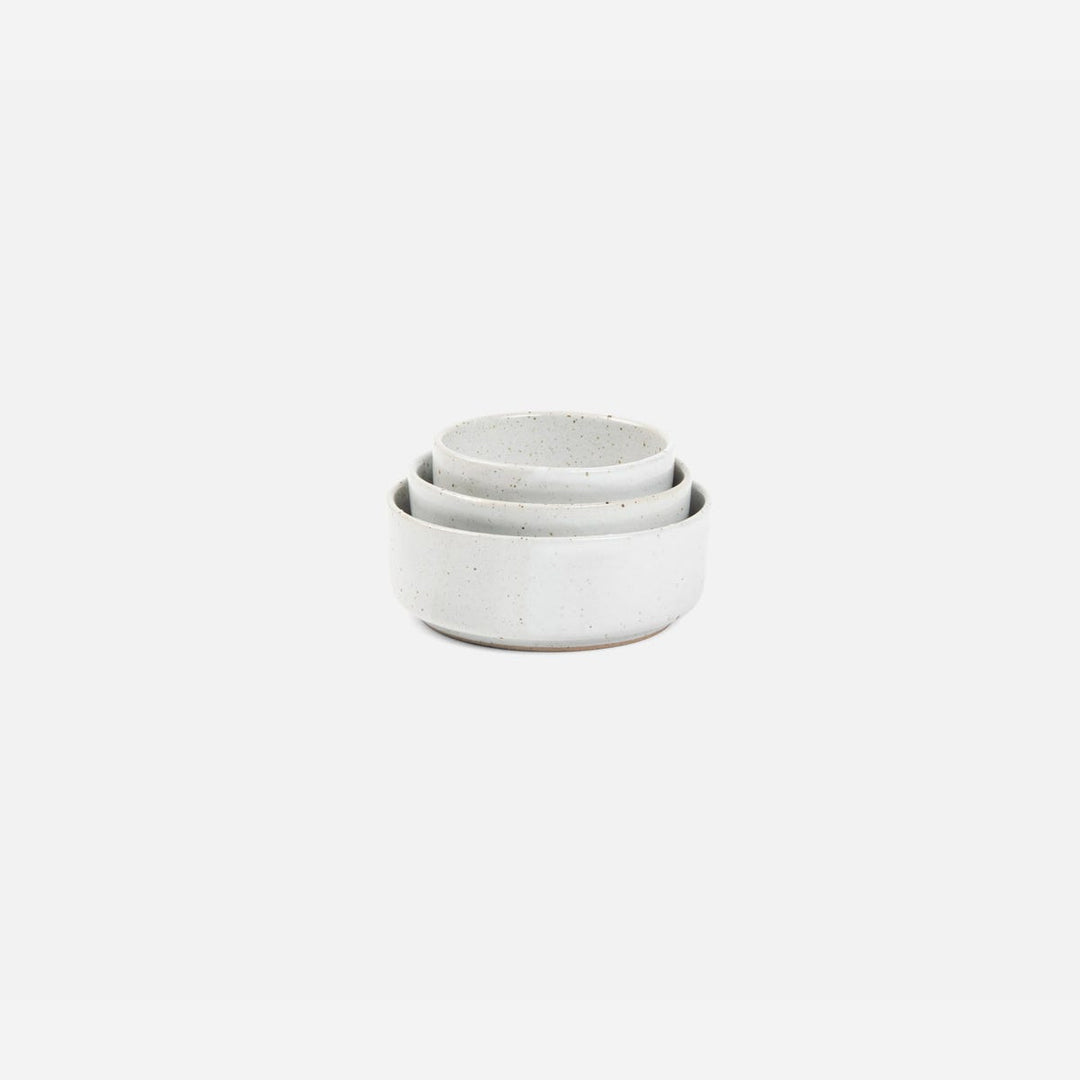 Marcus White Salt Glaze Nesting Bowl Stoneware Small Set/3